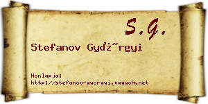 Stefanov Györgyi névjegykártya